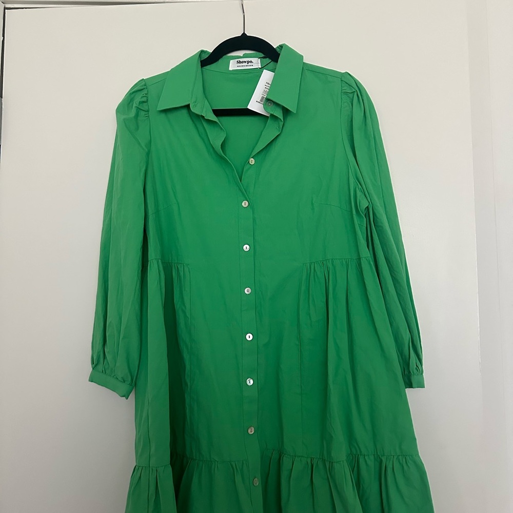 Showpo Green Button-Up Dress